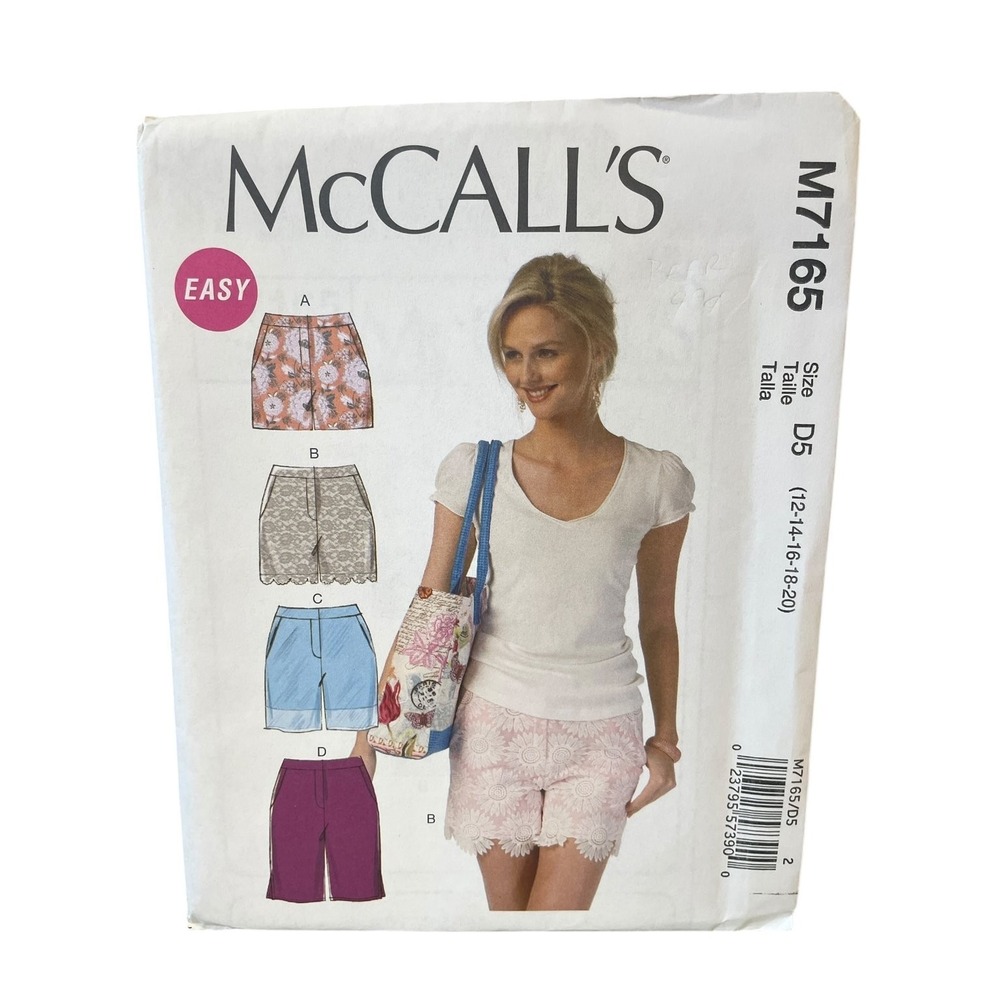 McCALL'S M7165 Misses' Shorts Pattern Size 12-20 Easy Sewing‎